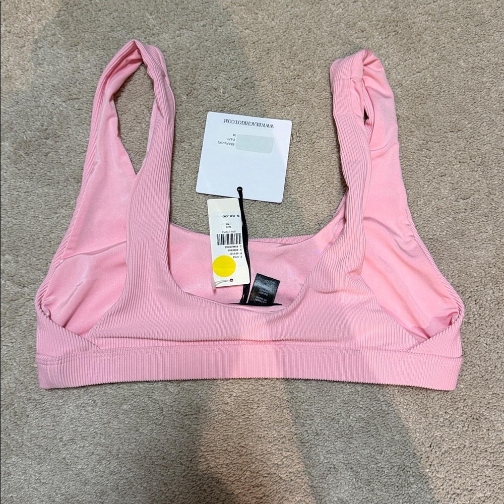 Beach Riot Pink Ribbed bikini top - Picture 2 of 3